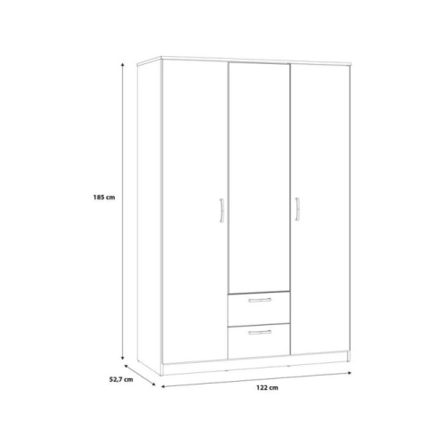 Szafa z lustrem 120 cm z szufladami NIKO Dąb Sonoma